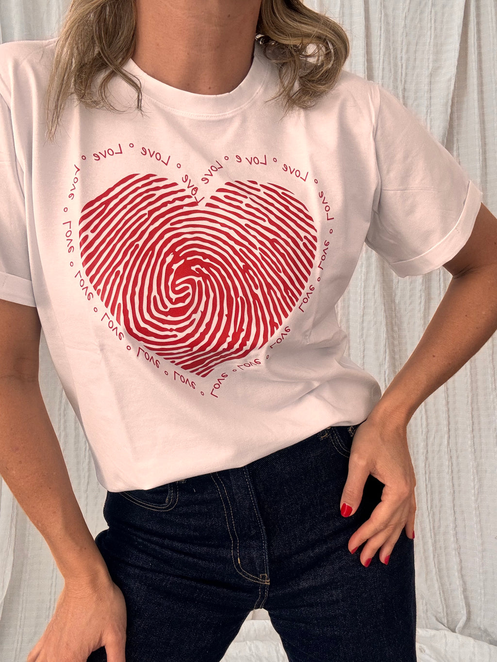 Camiseta Huellas Blanca