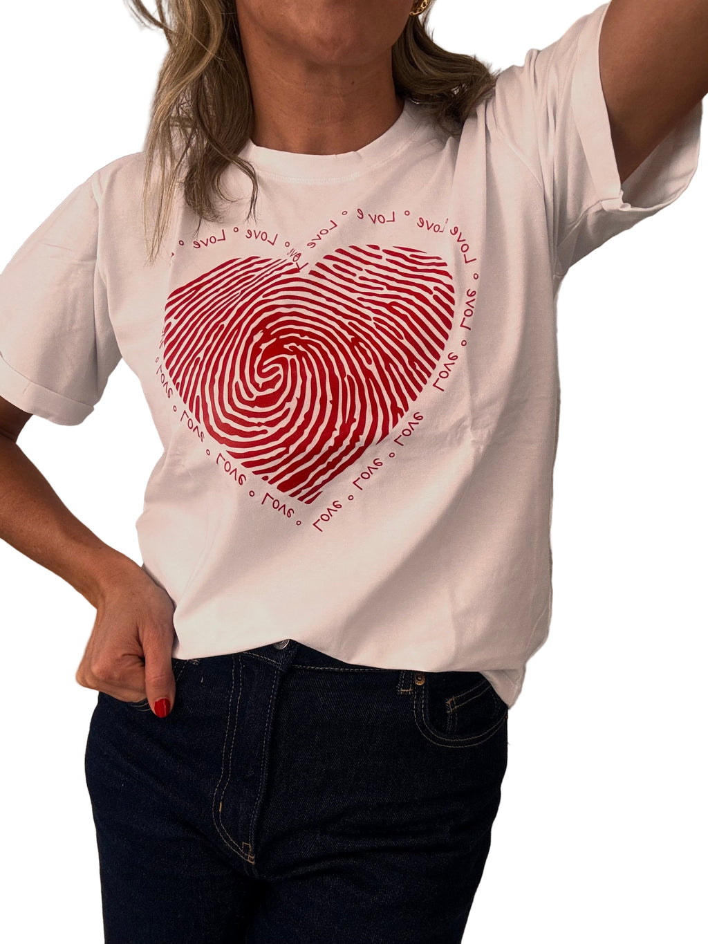 Camiseta Huellas Blanca