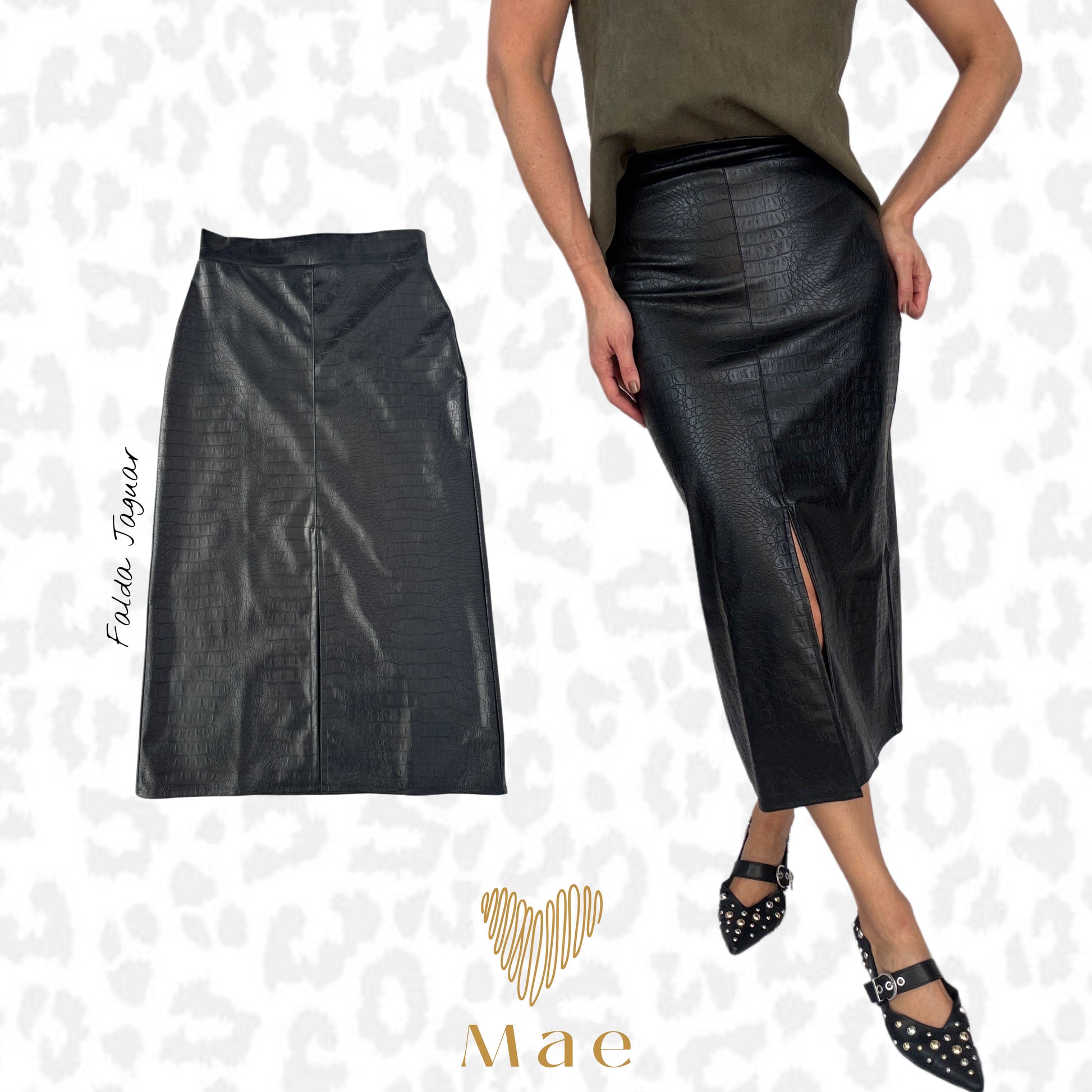 Falda Jaguar Eco-Cuero