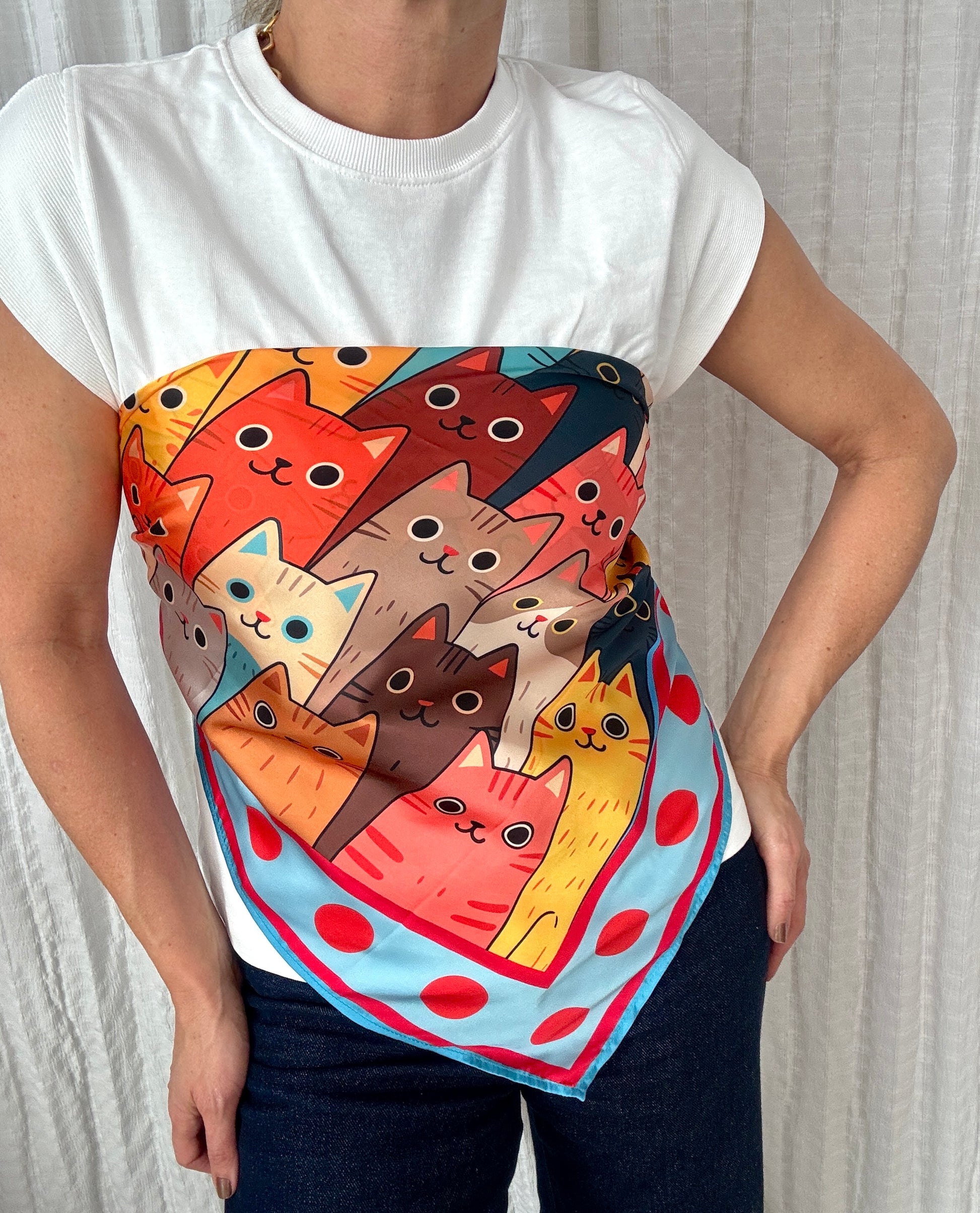 Pañoleta miau miau azul